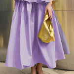 A-Line Loose Pleated Pockets Solid Color Skirts Bottoms