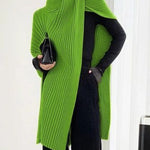 Loose Asymmetric Solid Color Split-Joint High Neck Sweater Tops