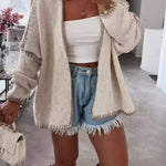 Fashionable Casual Long-sleeved Loose Knitted Cardigan