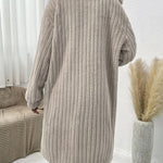 Fuzzy Faux Shearling Lapel Button Down Fleece Outwear Flannel Jacket