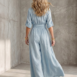 Wanda™ | Cross Front Wide Leg Jumpsuit