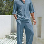 KZZ  Casual and Elegant Short-Sleeve Shirt and Trousers