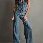 Retro Chic Structured Denim Corset Vest