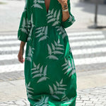 foliage pattern loose dress