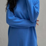 Long Sleeve Loose Casual Mid-Turtleneck Sweater