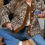 Fashion Leopard Loose Loose Cashmere Warm Jacket