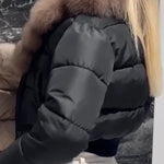 Women Artificial Fur Collar Temperament Casual Short Cotton Jacket