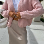 Solid Color Casual Long Sleeve Knitted Cardigan