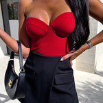 Margovil Sweetheart Neck Strapless Bustier Bodysuit