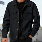 KZZ Men's Corduroy Jacket - Autumn/Winter Warm Collar Casual Coat