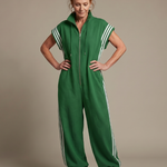 Lark™ | Zip Front Stripe Panel Jumpsuit
