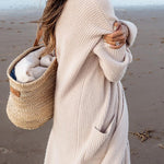 Margovil Open Front Pockets Ribbed Knit Long Slweater Cargigan