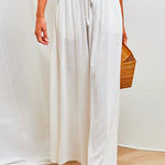 Margovil Drawstring Elastic Waist Wide Leg Baggy Pants(5 Colors Available)