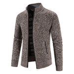 KZZ Men's Winter Jacket Pocket Zipper Mock Neck  Jacket