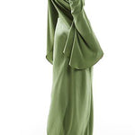 Margovil Cold Shoulder Flare Sleeves Side Slit Maxi Dress