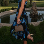 Spaghetti Straps Waisted Floral Print Midi Dress
