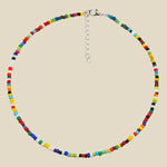 Sally Rainbow Millet Beads Pearl Necklace Set