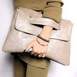 Large Capacity Commuting Magnetic Clutch Bag with Crossbody Strap