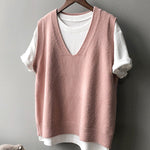 Simple 9 Colors V-Neck Loose Sleeveless Vest