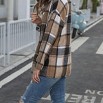 Flannel Shirt Long Sleeve Button Up Ladies Plaid Jackets
