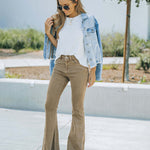 Loose High Waist Retro Bootcut Trousers