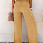 Palazzo Pants Smocked High Waist Flowy Summer Wide Leg Pants