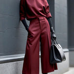 Long Sleeves Loose Solid Color Round-Neck Hoodies&Sweatshirt Tops