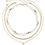 Vintage Eye Pearl Sun Turquoise Necklace