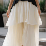 Halter Neck Peplum Layered Midi Dress