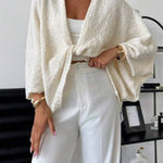 Knitted cardigan with batwing sleeves