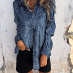 Casual Suede Fashionable Lapel Shirt