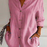 Single-breasted Pleated Lapel Shirt