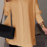 White Lapel Slit Shirt