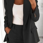 Margovil Lapel One Button Solid Office Blazer