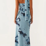 Margovil Strapless Tube Floral Print Bodycon Maxi Dress