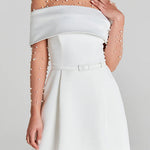 Margovil Off Shoulder Waisted A-line Mini Dress
