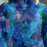 Zoey | Abstract WaterColor Floral Knit Turtleneck Sweater