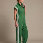 Lark™ | Zip Front Stripe Panel Jumpsuit