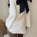 Margovil Long Sleeves Bow Back Sequin Party Dress