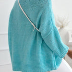Margovil V Neck Drop Shoulder Slouchy Pullover Sweater