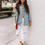 Nadorine Casual Ladies Denim Long Sleeve Slim Jacket