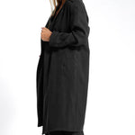 Nadorine Casual Slim Fit Long Blazers Collar Open Front Jacket with Pockets