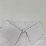 A-Line High-Low Buttoned Pockets Printed Split-Side Stand Collar Blouses&Shirts Tops