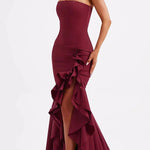 Sexy Off-shoulder Slim Fit Irregular Hem Maxi Dress