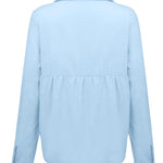 Casual Solid Button Shirt Collar Blouse