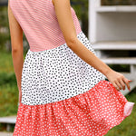 Polka dot mosaic large swing dress