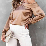 Zeagoo Zeagoo Women's Asymmetrical Neck Ruched Satin Blouse for Women Elegant Office Work Dressy 2026 | Under $40