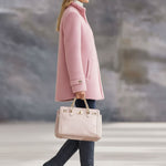 Casual Vintage Pink Polar Fleece Zip-Up Jacket Coat
