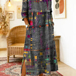 Sabine | Denim dress with bohemian patchwork