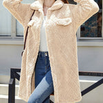 Plush Loose Single-breasted Rhombus Design Coat